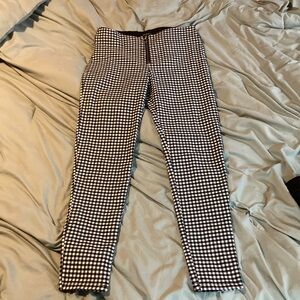 White/Black High-Waisted Skinny Ankle Pants. Worn once!